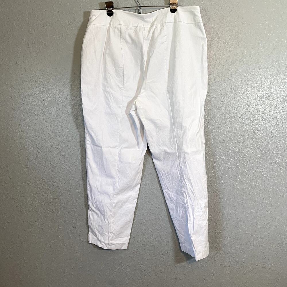 Cato Womens 16 High Rise White Pants Loose Fit Beach Vacation Stretch Pull On - Picture 2 of 10